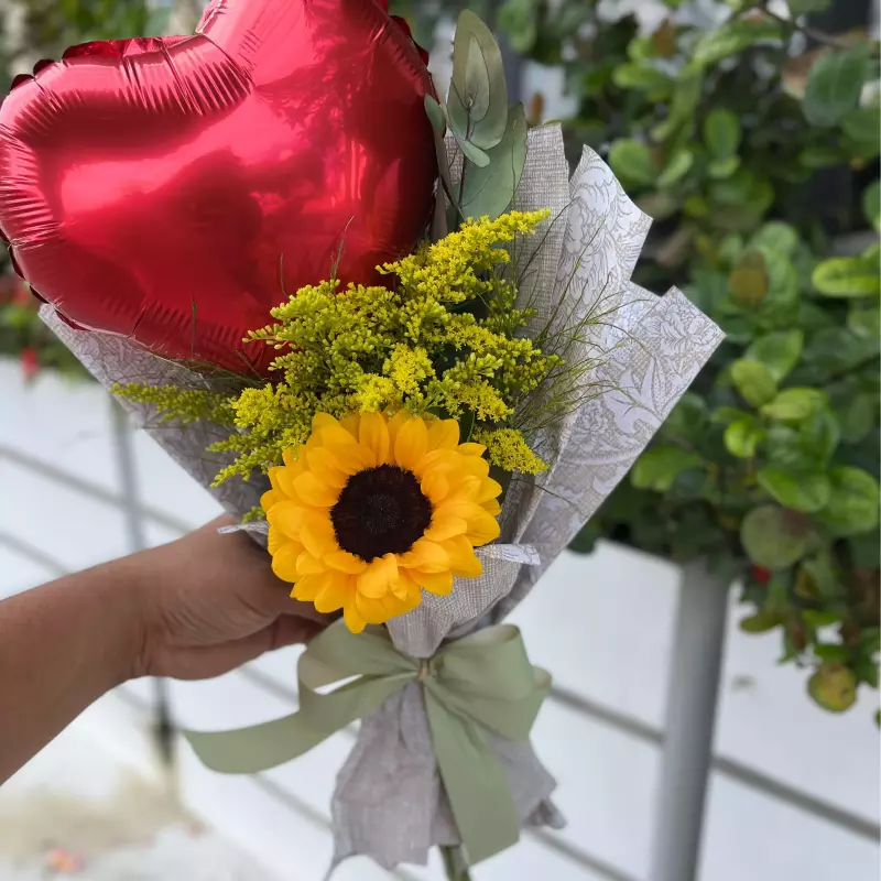 Mini girassol + balão