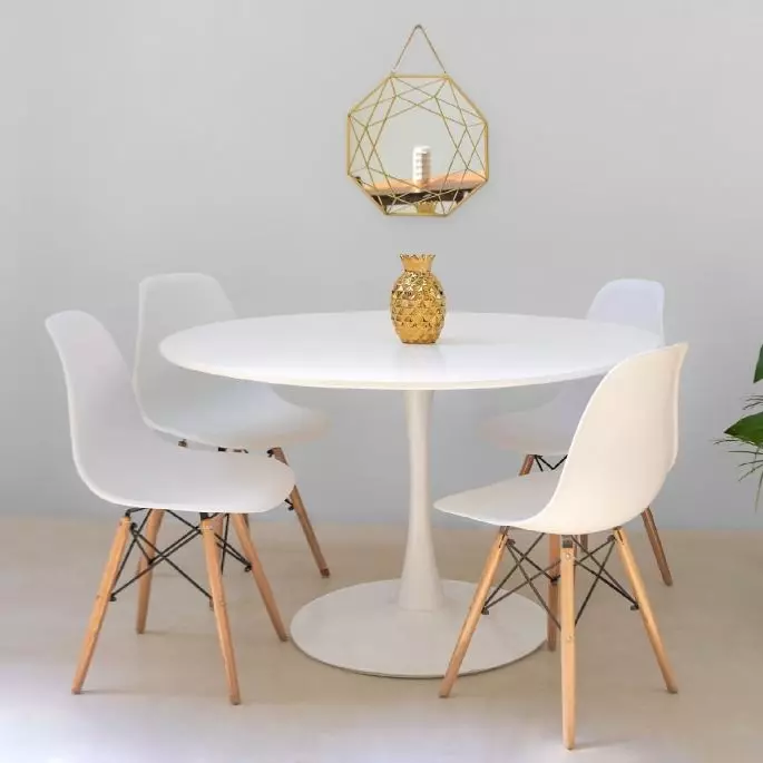 Mesa Tulip 100cm+ 4 sillas eames