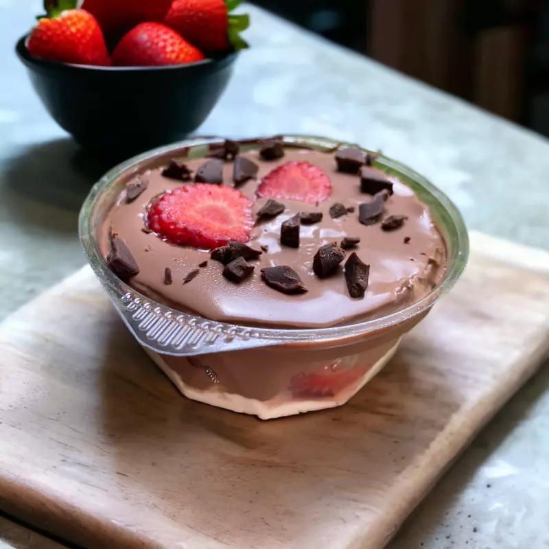 Bombom aberto de morango LOWCARB