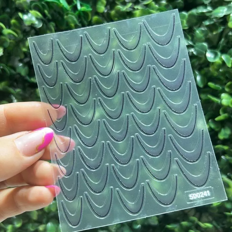 Cartela Adesivo  Francesa Preto