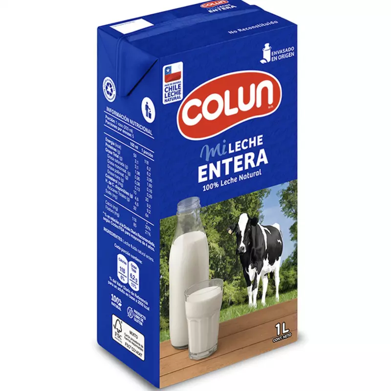 Leche entera Colun 1 litro