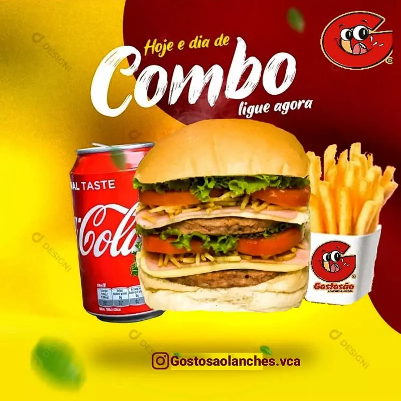 1 HB Duplo + 1 Refri 350 ml+Batata G