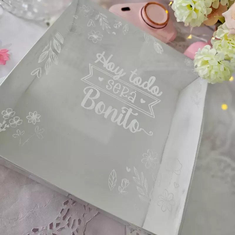 Caja cuadrada estampada mujer