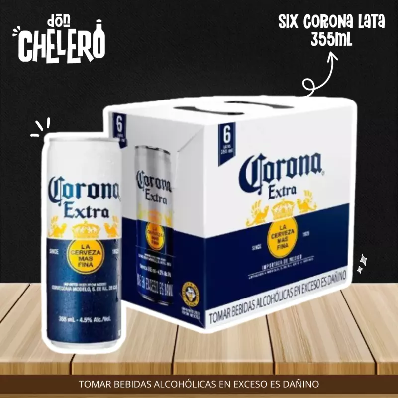 SIX CERVEZA CORONAX355 ML LATA