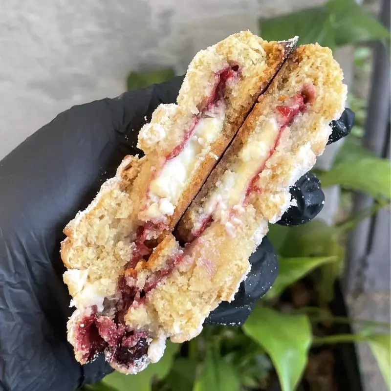 Cookie geleia de frutas vermelhas