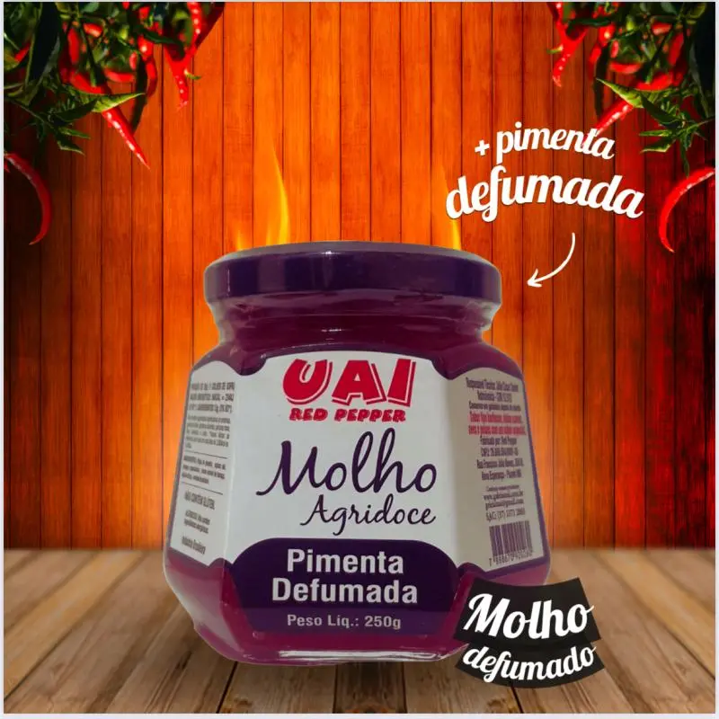 Molho agridoce Uai, pimenta defumada