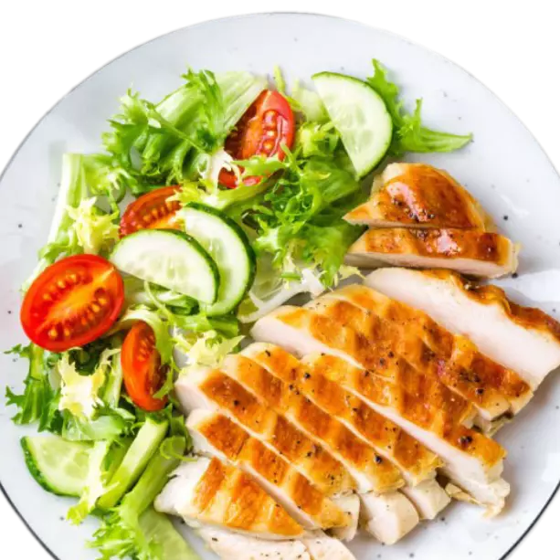 Pechuga asada con ensalada