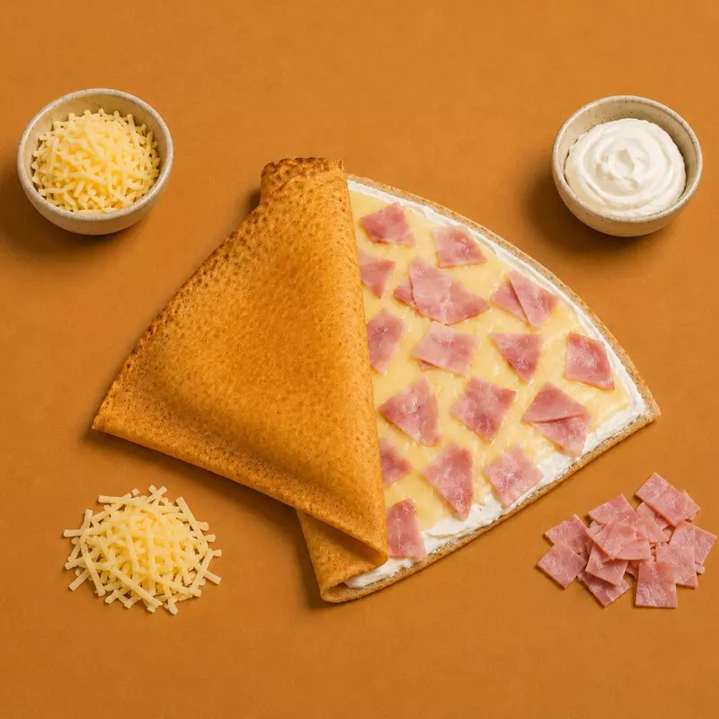 Crepa Doble queso con Jamón