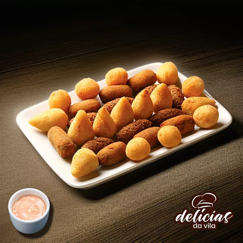 25 salgadinhos fritos de 25gr.
