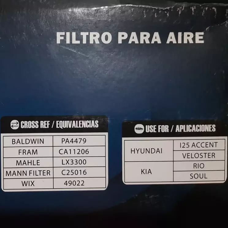 Filtro de aire variados