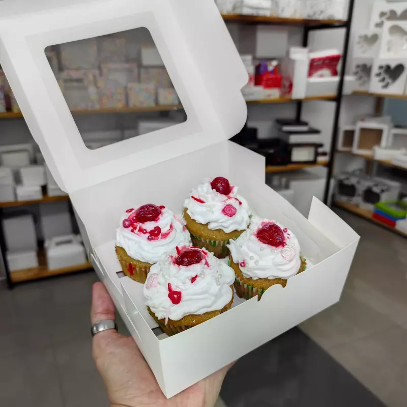 Caja 4 Cupcakes Plana