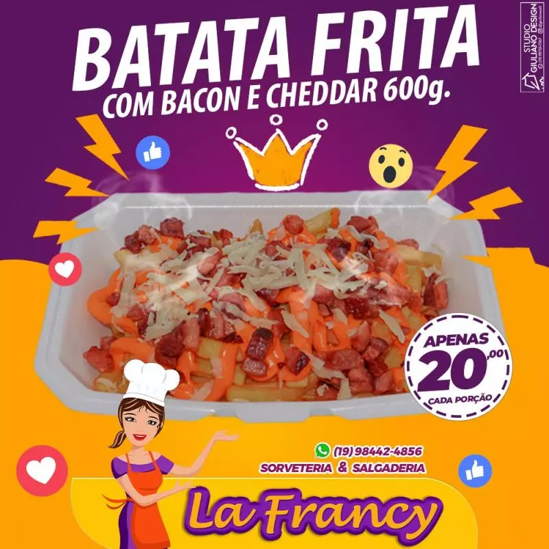 Porção Batata Frita com Bacon e Cheddar