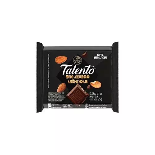 Talento Meio Amargo Com Amêndoas 90g