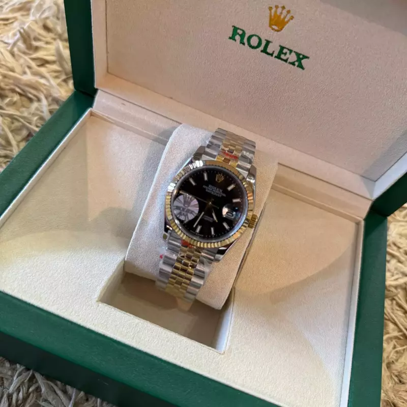 ROLEX SILVER GOLD BLACK