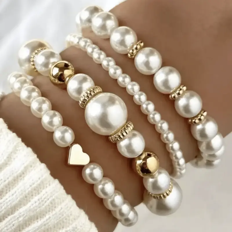 Set de pulseras perlas