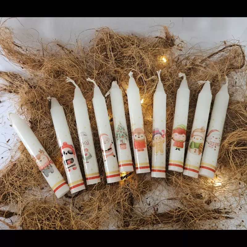 Vela Vintage Pqte x10 Navidad