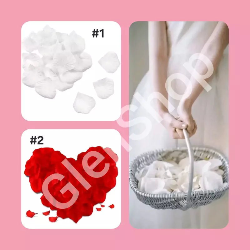 Set 1000 pétalos de rosa artificial