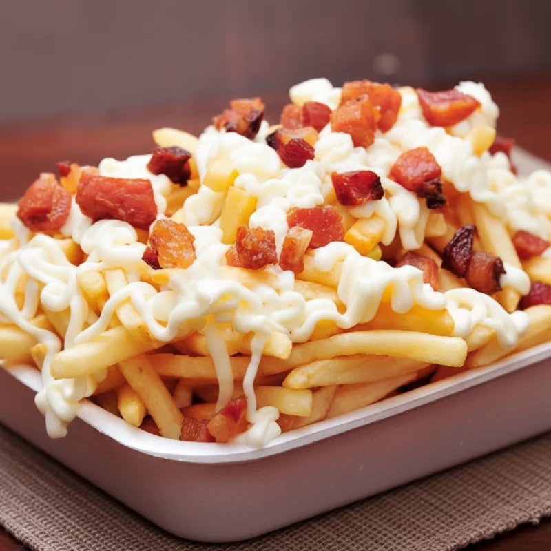 BATATA COM  REQUEIJÃO E BACON