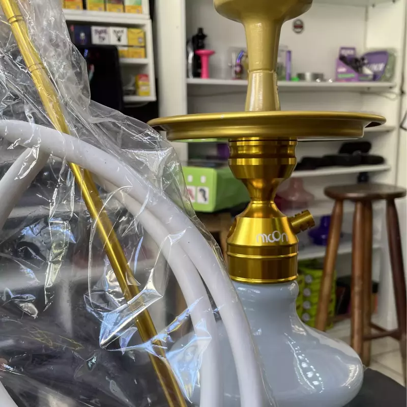 Narguilé completo - Dourado e Branco