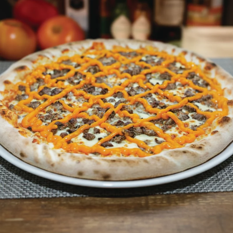 Pizza Carne Sol Catupiry e Cheddar