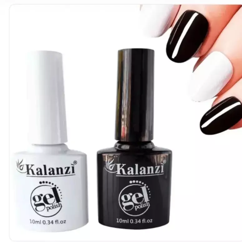 Esmaltes gel Negro/Blanco