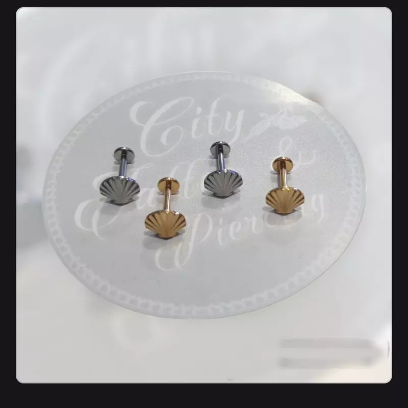 Labret piedra de opalo en titanio