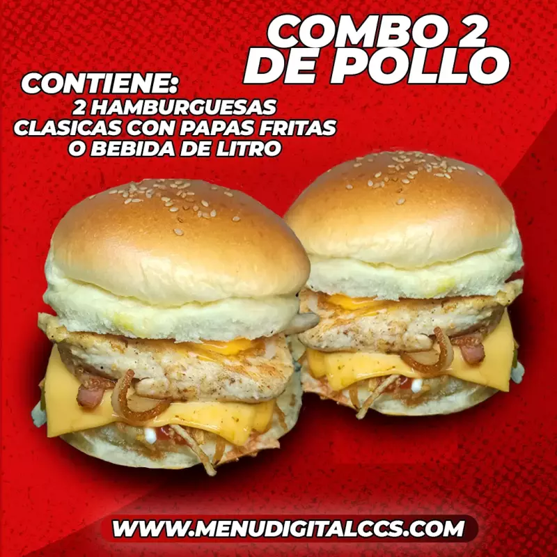 COMBO 2 DE POLLO + BEBIDA 1LTR