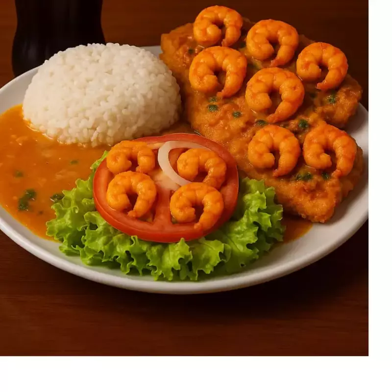 Peixe com molho de camarão