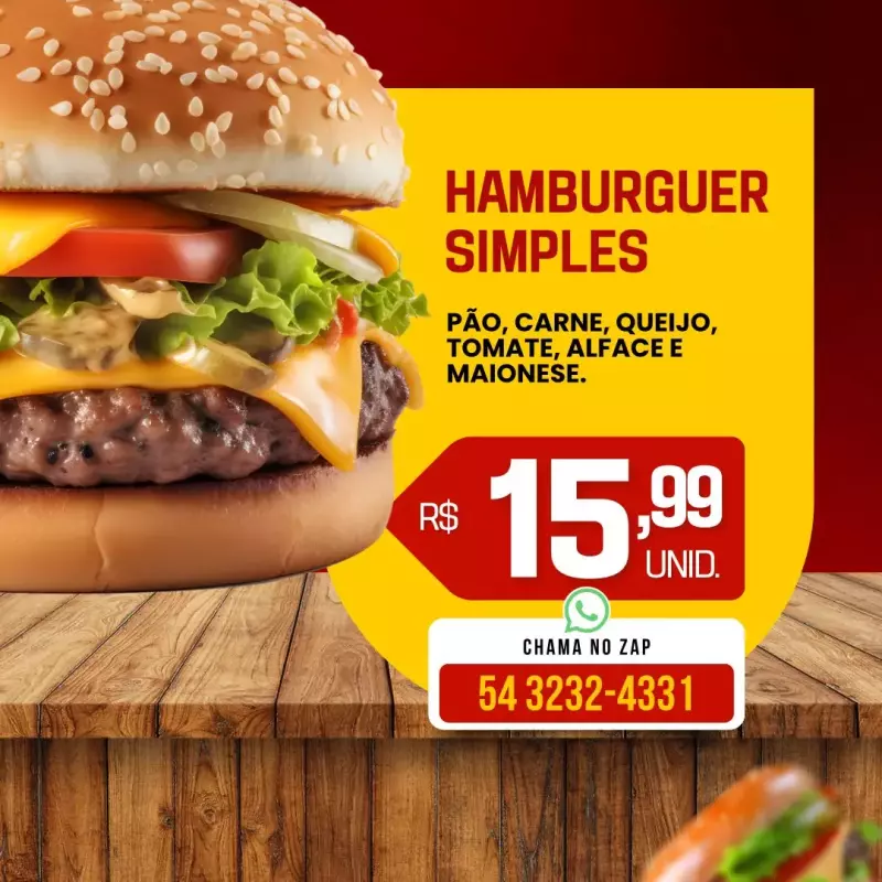 HAMBÚRGUER PROMOÇÃO