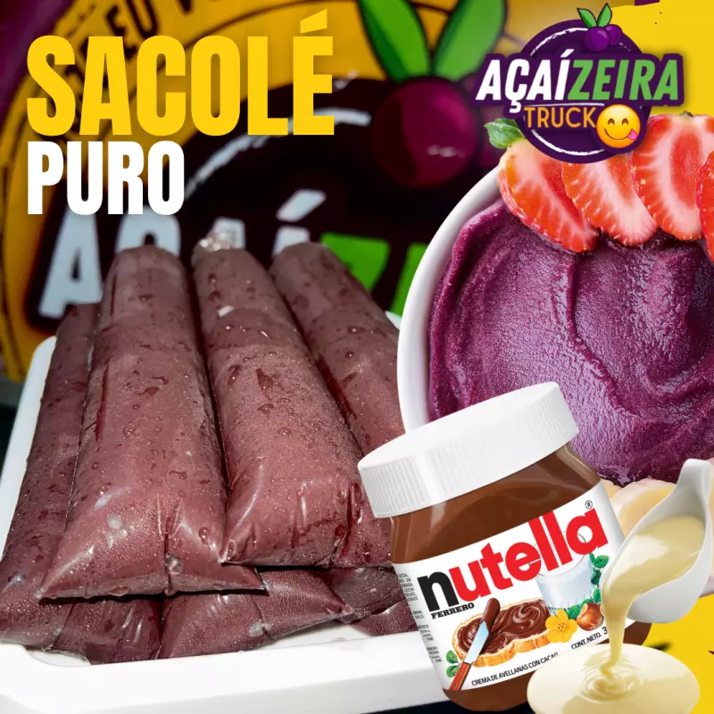 Sacolé de Açaí Artesanal Puro