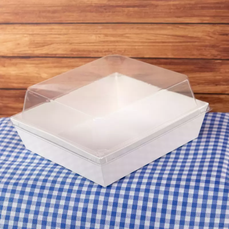 Bandeja blanca con tapa 12x11 #267
