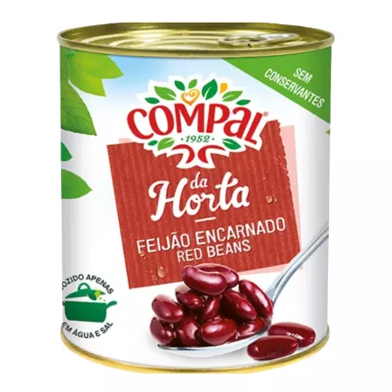 Feijão Compal Lata Encarnado 845g