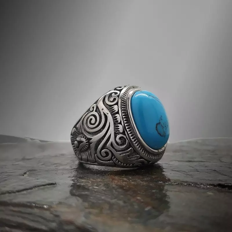 Round Turquoise Stone Ring