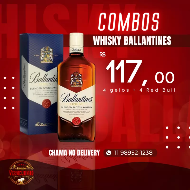 Combo Ballantines C/ Redbull e 4+