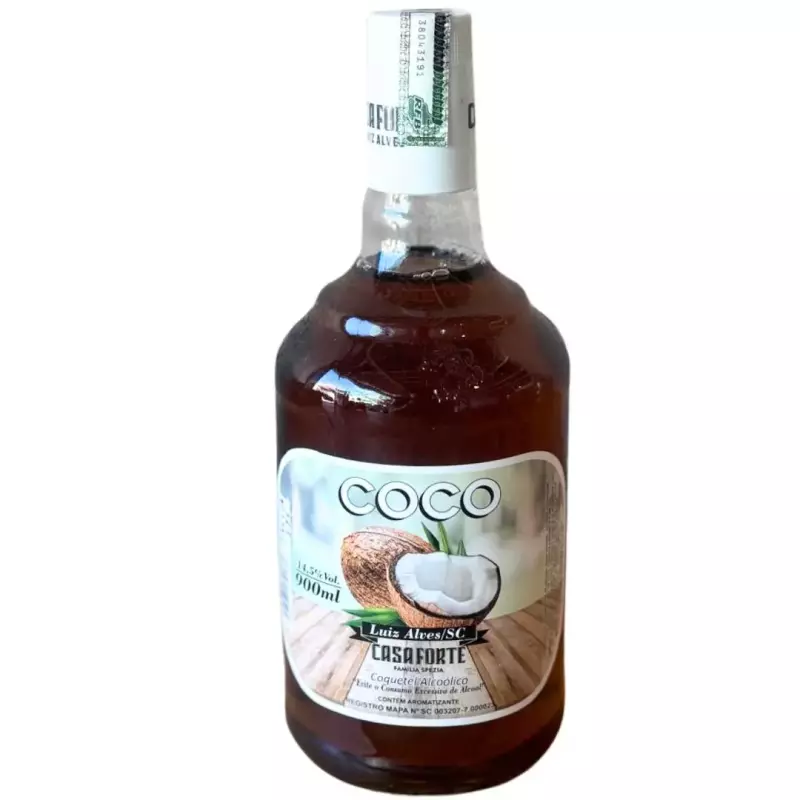 Cachaça sabor coco (Casa Forte)
