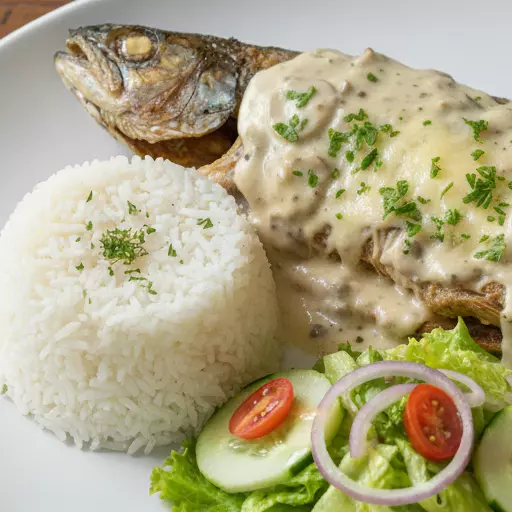 Trucha en salsa champiñones