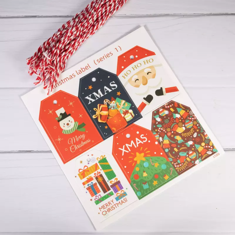 Tarjeton Labels Navideños #15 6 und