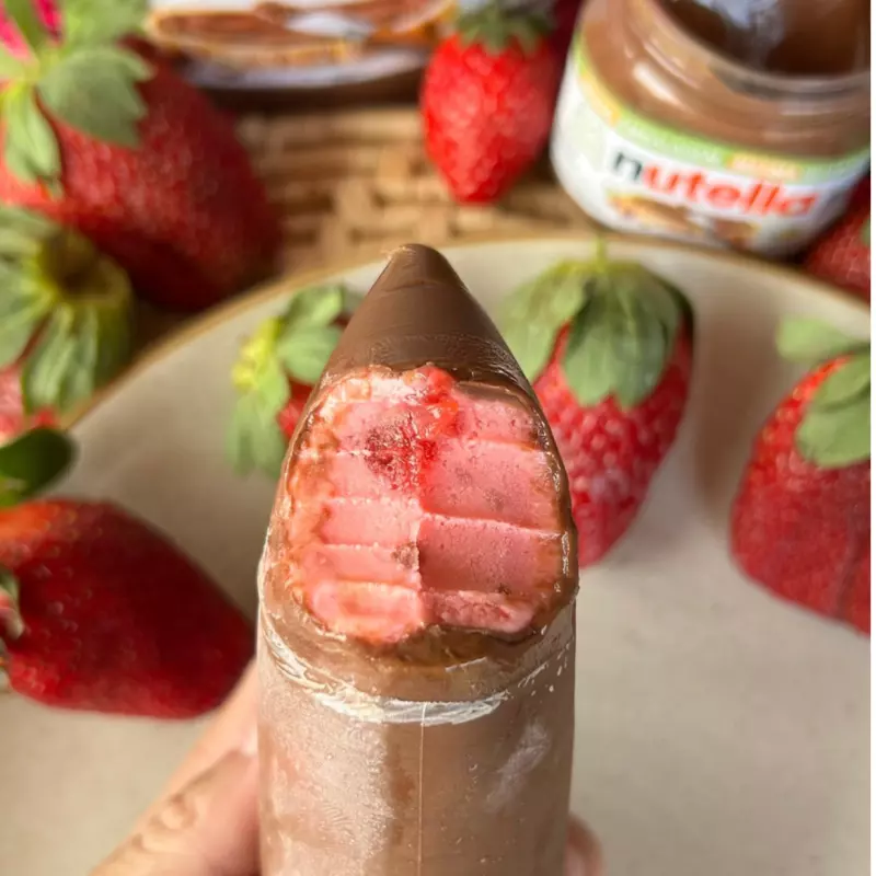 Gelato Morango com Nutella