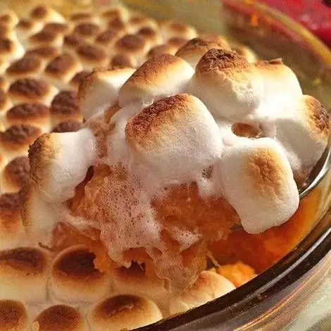 Puré de camote con marshmellows