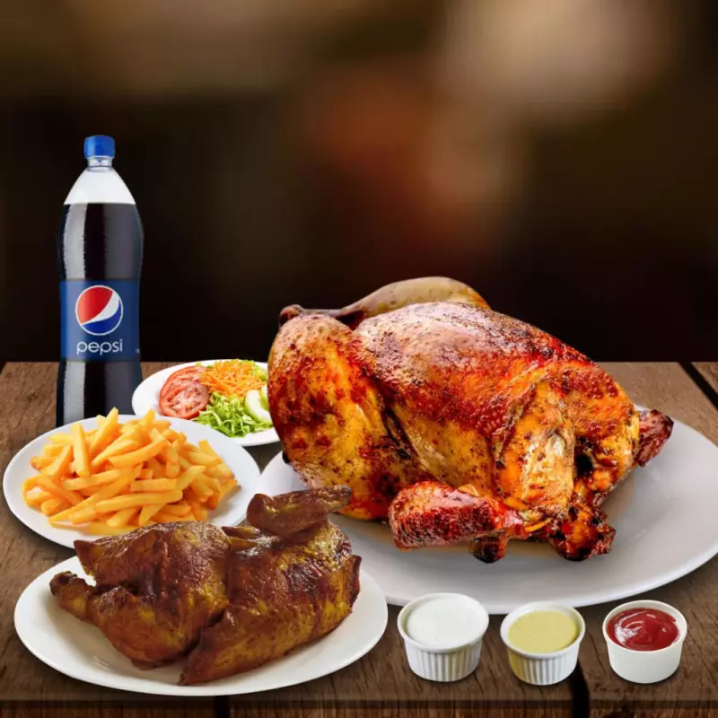 1 Pollo a la Brasa  + 1/2 pollo