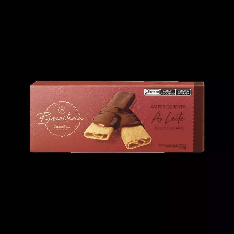 Wafer coberto ao leite 80g