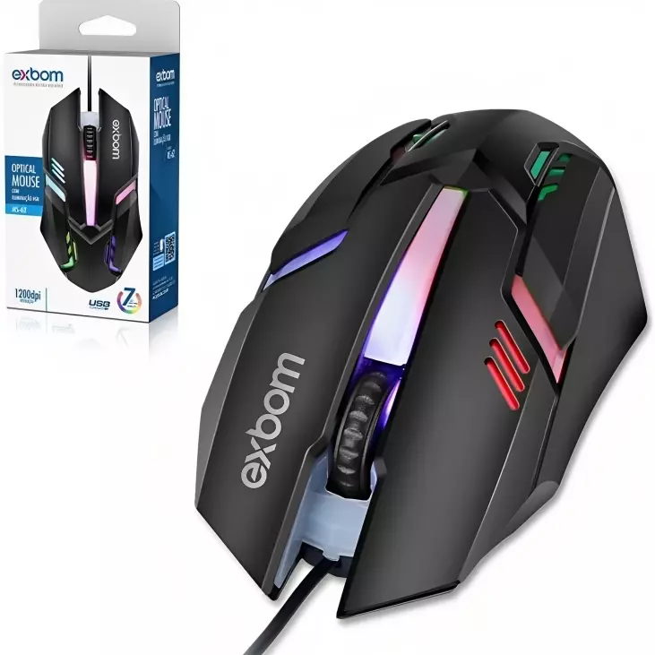 MOUSE USB EXBOM C/FIO RGB MS-62