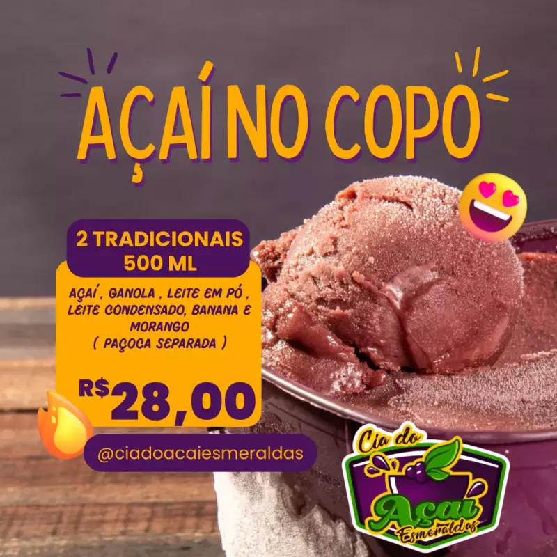 2 x Copão de 500 ml com frutas