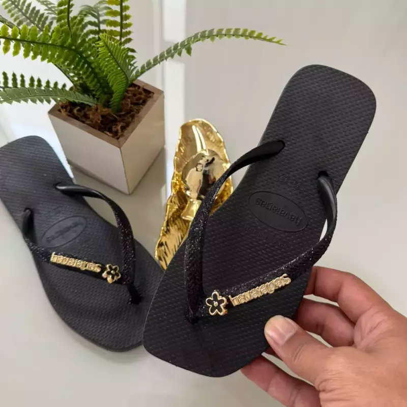 Fem gliter ping flor preta