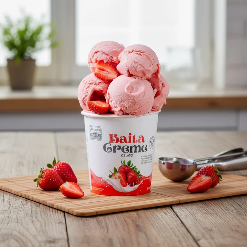 SORVETE BAITA CREME MORANGO