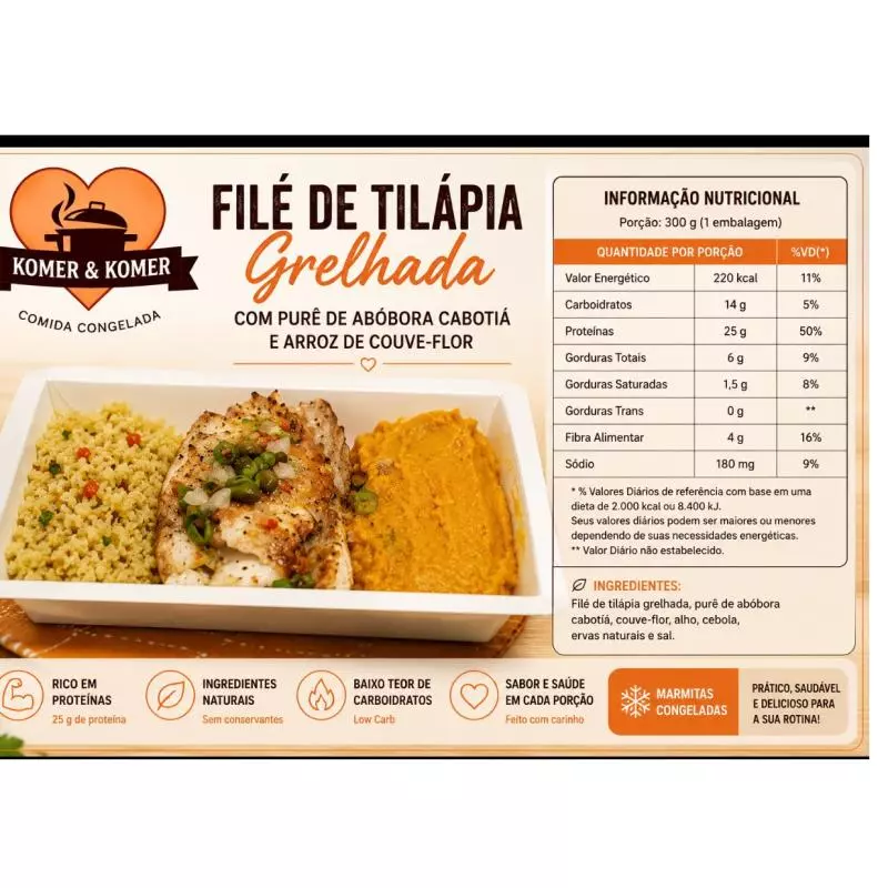 13L: Filé de Tilápia  Lowcarb
