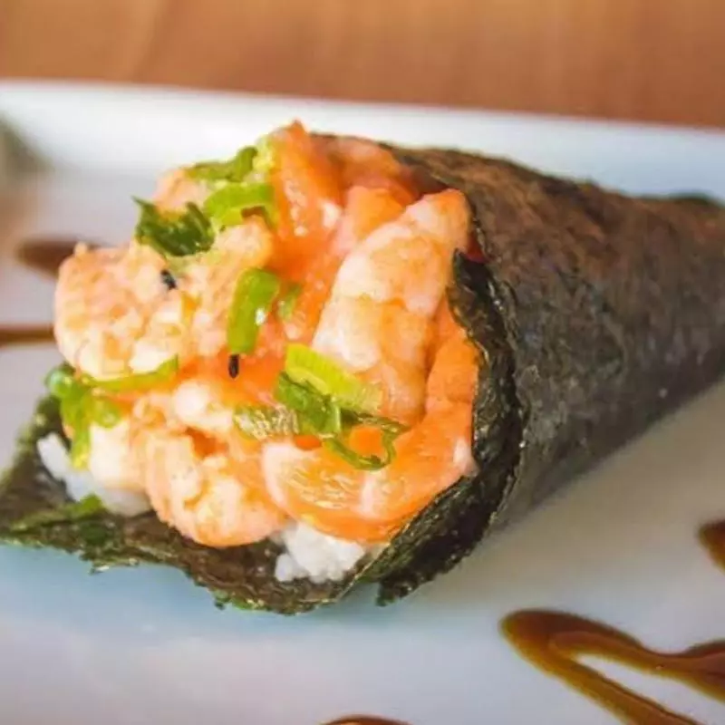 Temaki Salmão e Camarão