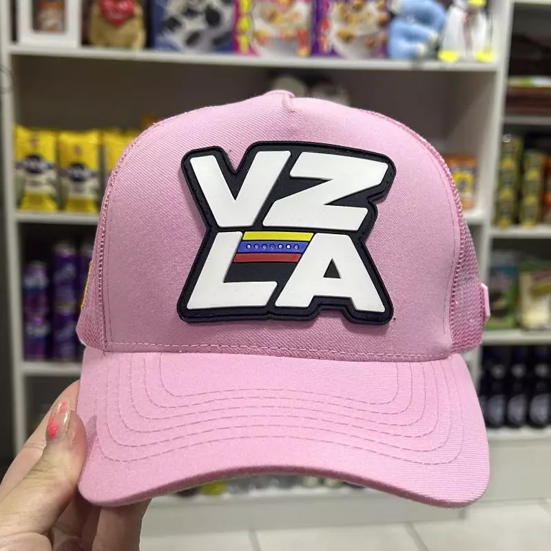 Gorra VZLA rosada malla rosada