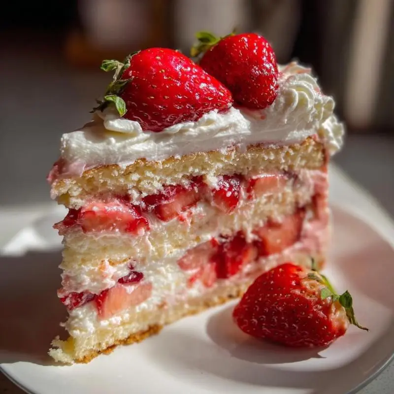 Fatia Bolo Merengue de morango