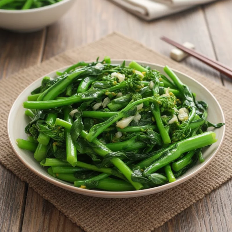 HOJA DE MOSTAZO EN AJO 蒜蓉炒菜心